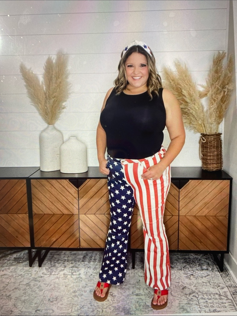 Judy Blue American Flag Print Wide-Leg Flare Pants - NWT